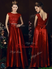 2016 Cheap Scoop Laced and Bowknot Dama Dress in Wine Red BMT0157FOR