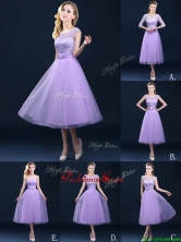 2016 Exclusive A Line Tulle Lavender Dama Dress in Tea Length BMT0184FOR