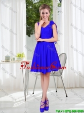 2016 Fall Straps Short Dama Dresses in Royal Blue BMT001C-5FOR