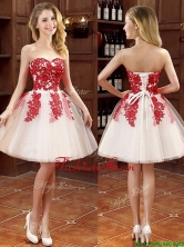 2016 Hot Sale Mini Length Appliques Dama Dress in White BMT0136FOR