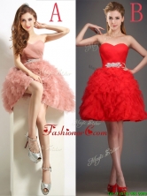 2016 Lovely Beaded and Ruffled Puffy Skirt Dama Dress in Tulle BMT0183FOR