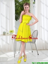 A Line Strapless Bowknot Custom Made Dama Dresses for Party BMT001D-9FOR