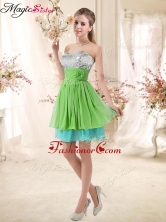 Affordable Sweetheart Short Dama Dresses with Sequins and Belt BMT002E-1FOR