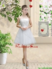 Classical Appliques and Beaded White Dama Dresses with Strapless BMT057CFOR
