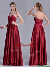 Classical Empire Sweetheart Wine Red Dama Dress with Beaded Top THPD051FOR