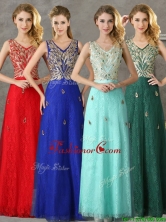 Fashionable V Neck Long Dama Dress with Appliques and Beading BMT0139FOR