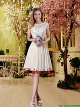 Perfect A Line Champagne Dama Dresses with Lace for 2016 BMT031AFOR