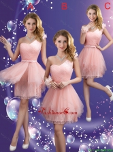 Popular One Shoulder and Belt Dama Dresses in Pink BMT064CFOR