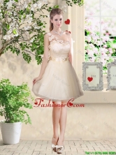 Pretty One Shoulder Champagne Dama Dresses with Appliques BMT035EFOR