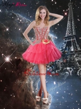 Pretty Short Sweetheart Dama Dresses with Beading and Hand Made Flowers QDDTA105003FOR