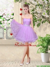 Simple A Line Strapless Lavender Dama Dresses with Belt BMT036BFOR