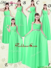 The Most Popular Empire Floor Length Dama Dresses with Ruching and Belt for 2016 Summer BMT008-12FOR