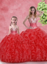 Cheap Ball Gown Sweetheart Macthing Sister Dresses with in Red  SJQDDT103002-LGFOR