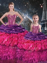Gorgeous Sweetheart Macthing Sister Dresses with Ruffles and Pick Ups QDDTA97002-LGFOR