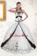 2015 Exquisite Embroidery Quinceanera Dresses in White and Black XFNAO102FOR