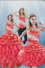 2015 Gorgeous Watermelon Red Quinceanera Dresses with Appliques and Ruffles XFNAOA43TZA1FOR