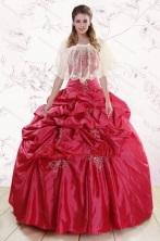 2015 New Style Strapless Appliques Quinceanera Dresses XFNAO189AFOR