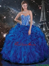 2016 Fall Popular Royal Blue Quinceanera Dresses with Beading and Ruffles QDDTA107002FOR