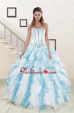 Appliques and Ruffles 2015 Quinceanera Dresses in Multi Color XFNAO056FOR
