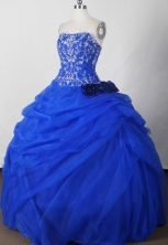 Beautiful Ball Gown Strapless Floor-length Blue Quinceanera Dress LJ2621