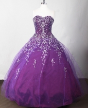 Beautiful Ball Gown Strapless Floor-length Purple Quinceanera Dress LJ2631