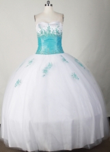 Beautiful Ball Gown Strapless Floor-length White Quinceanera Dress LJ2652