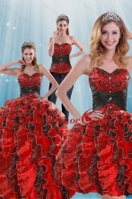 Best 2015 Fashionable Beading and Ruffles Multi Color Dresses for Quince XFNAOA32TZA1FOR
