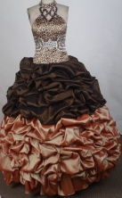Best Ball gown Halter top neck   Floor-length Quinceanera Dresses Style FA-W-r41