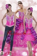 Best Beautiful Pick Ups and Embroidery Multi Color 2015 Quinceanera Dresses with Sweep Train XFNAOA53TZA1FOR