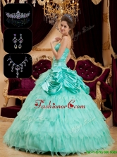 Best Strapless Quinceanera Gowns with Pick Ups and Ruffles  QDZY005EFOR