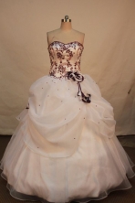 Cute ball gown sweetheart-neck floor-length satin quinceanera dresses TD2482