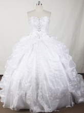 Exquisite Ball Gown Strapless Floor-length White Quinceanera Dress LJ2633