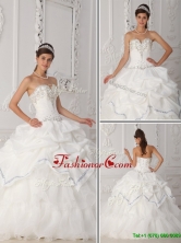 Exquisite White Sweetheart Quinceanera Gowns with Beading QDZY465DFOR