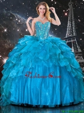 Fashionable 2016 Fall Ball Gown Beaded Detachable Quinceanera Gowns in Blue QDDTA111002FOR