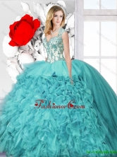 Latest Ball Gown Straps Quinceanera  Dresses with Appliques  SJQDDT128002FOR