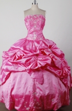Lovely Ball Gown Strapless Floor-length Hot Pink Quincenera Dresses TD260035 