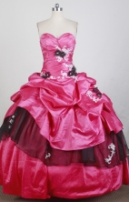 Low Price Ball Gown Strapless Floor-length Red Quinceanera Dress X0426032