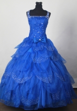 Modest Ball Gown Straps Floor-length Royal Blue Quinceanera Dress LJ2663