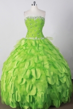 Perfect Ball Gown Strapless Floor-length Spring Green Quinceanera Dress LJ2674
