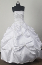 Perfect Ball Gown Strapless Floor-length White Quinceanera Dress X042607