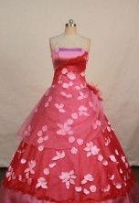 Pretty A-line strapless floor-length quinceanera dresses TD2457