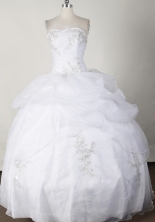 Sweet Ball Gown Strapless Floor-length White Quinceanera Dress LJ2647