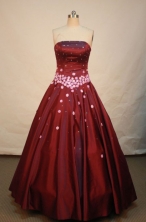 Unique A-line Strapless Floor-length Quinceanera Dresses Style FA-W-130