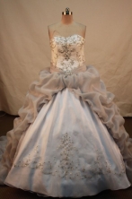 Wonderful ball gown sweetheart-neck chapel taffeta quinceanera dresses TD2461