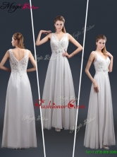 2016 Affordable Empire V Neck Beading Prom Dresses YCPD017FOR