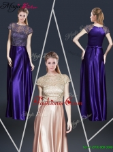 2016 Empire Bateau Prom Dresses with Appliques and Belt YCPD046FOR