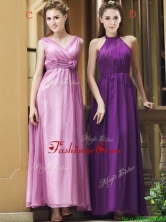 2016 Exclusive Empire Chiffon Ankle Length Prom Dress with Ruching BMT0194CDFOR
