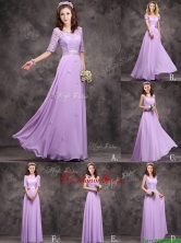 2016 Perfect Applique and Laced Lavender Long Prom Dress in Chiffon BMT0170FOR