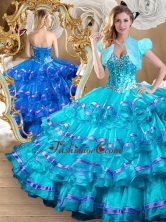 2016 Perfect Ball Gown Sweet 16 Dresses with Ruffled Layers SJQDDT489002-2FOR
