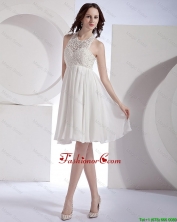 2016 Popular Empire Halter Top Beaded Prom Dresses in White DBEE457FOR